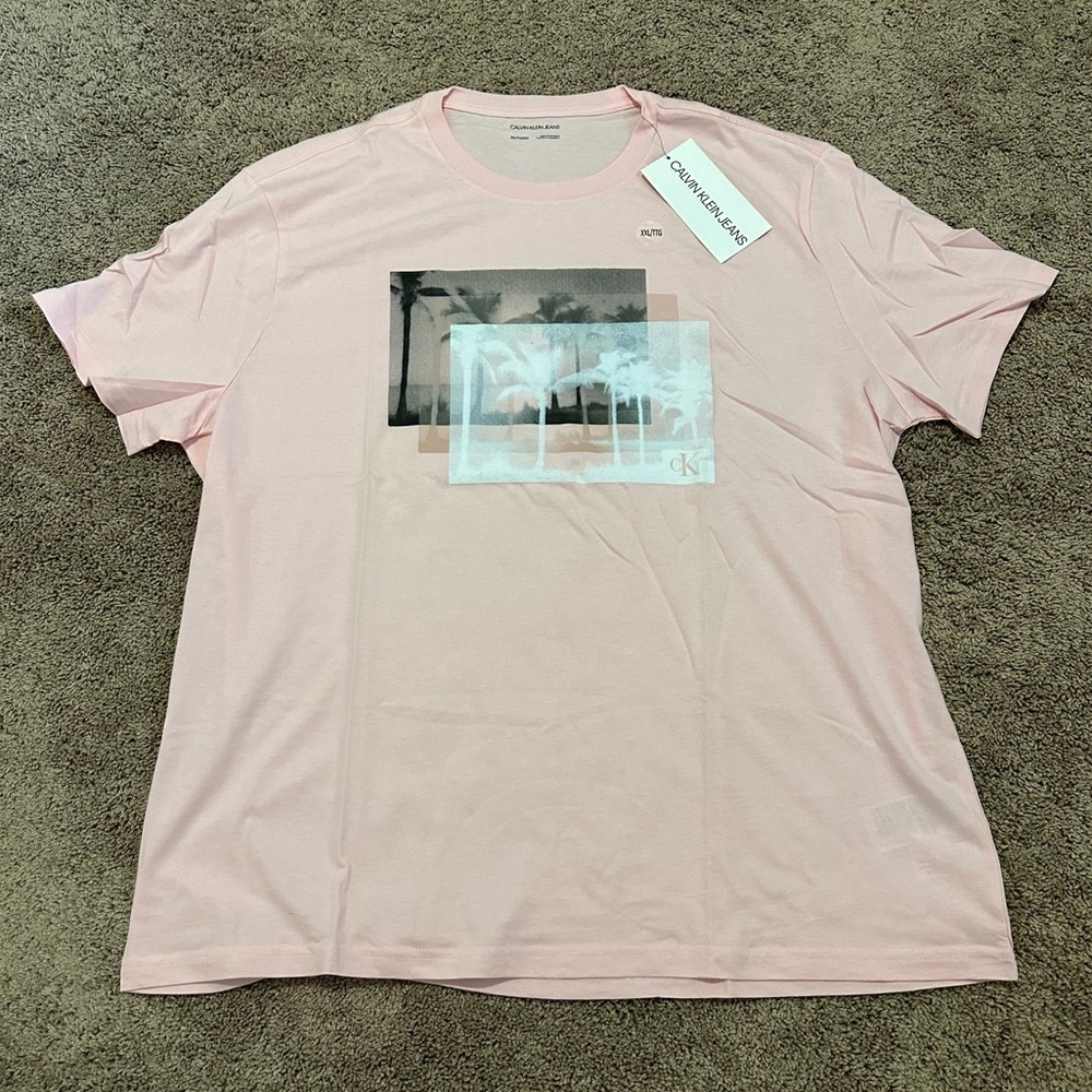 New Calvin Klein Jeans Palm Trees Graphic T-Shirt 2XL
